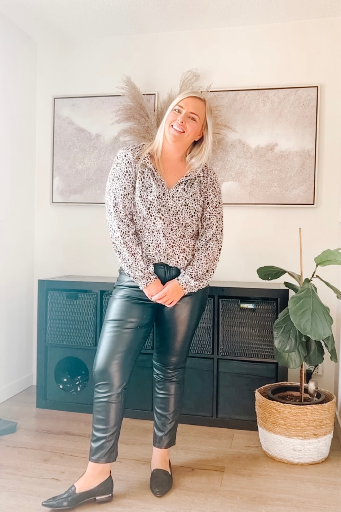 Leather pants. 
Gap finds. 
Midsize outfit inspo. 
Midsize style. 
Leather pants are size 12. Fit true to size with a little stretch. No weird noises either!! 

#LTKstyletip #LTKSeasonal #LTKcurves