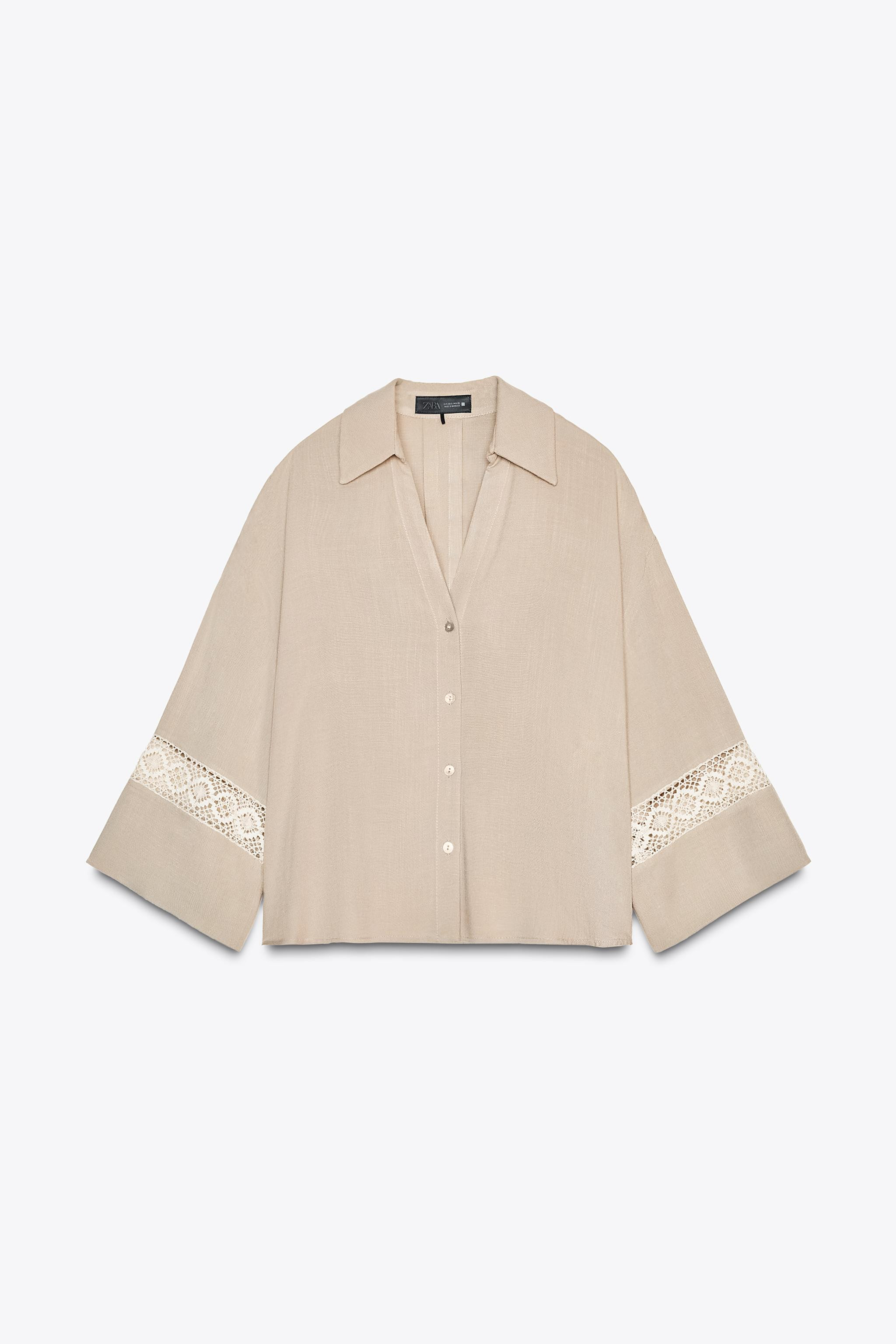 SHIRT WITH EMBROIDERED SLEEVES | Zara UK