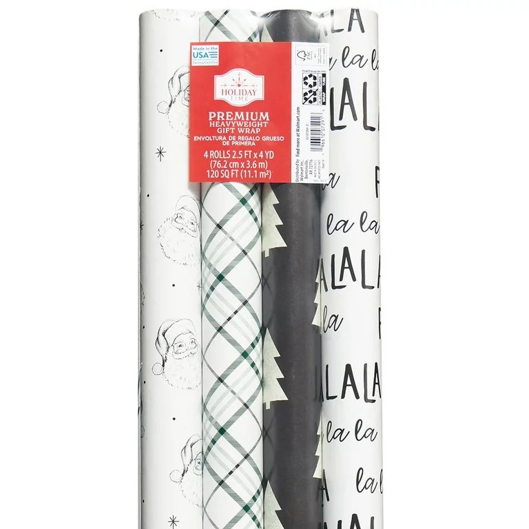 Modern Merry Multi-Pack Premium Wrapping Paper, Christmas, FSC Paper, 30", 120 sq ft, by Holiday ... | Walmart (US)
