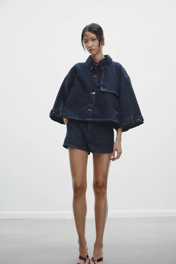 TRF DENIM CAPE JACKET | Zara UK