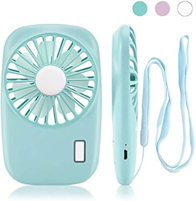 Mikikin Small Portable Fan, Speed Adjustable, Battery Operated Rechargeable, Mini Personal Handhe... | Amazon (US)