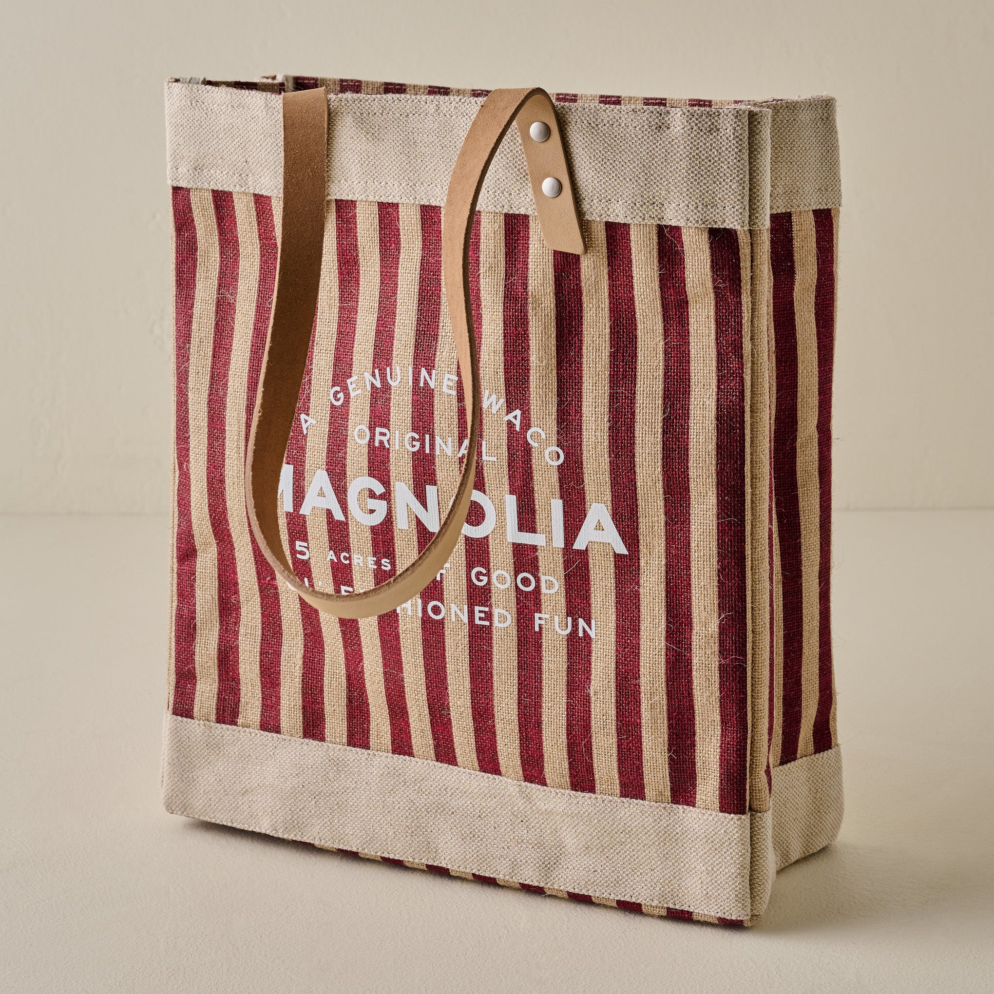 Magnolia Burgundy Stripe Market Tote | Magnolia