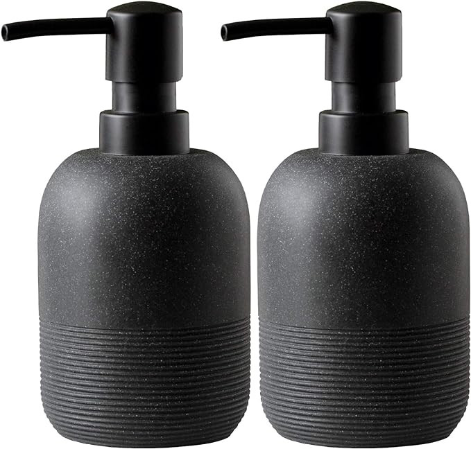 Amazon.com: 2pcs/Set Matte Black Soap Dispenser Sets,Hand Soap and Lotion Dispenser for Bathroom ... | Amazon (US)