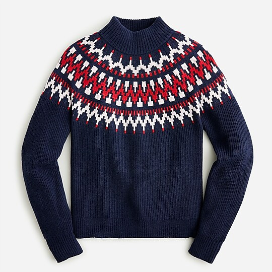 Fair Isle mockneck pullover sweater | J. Crew US