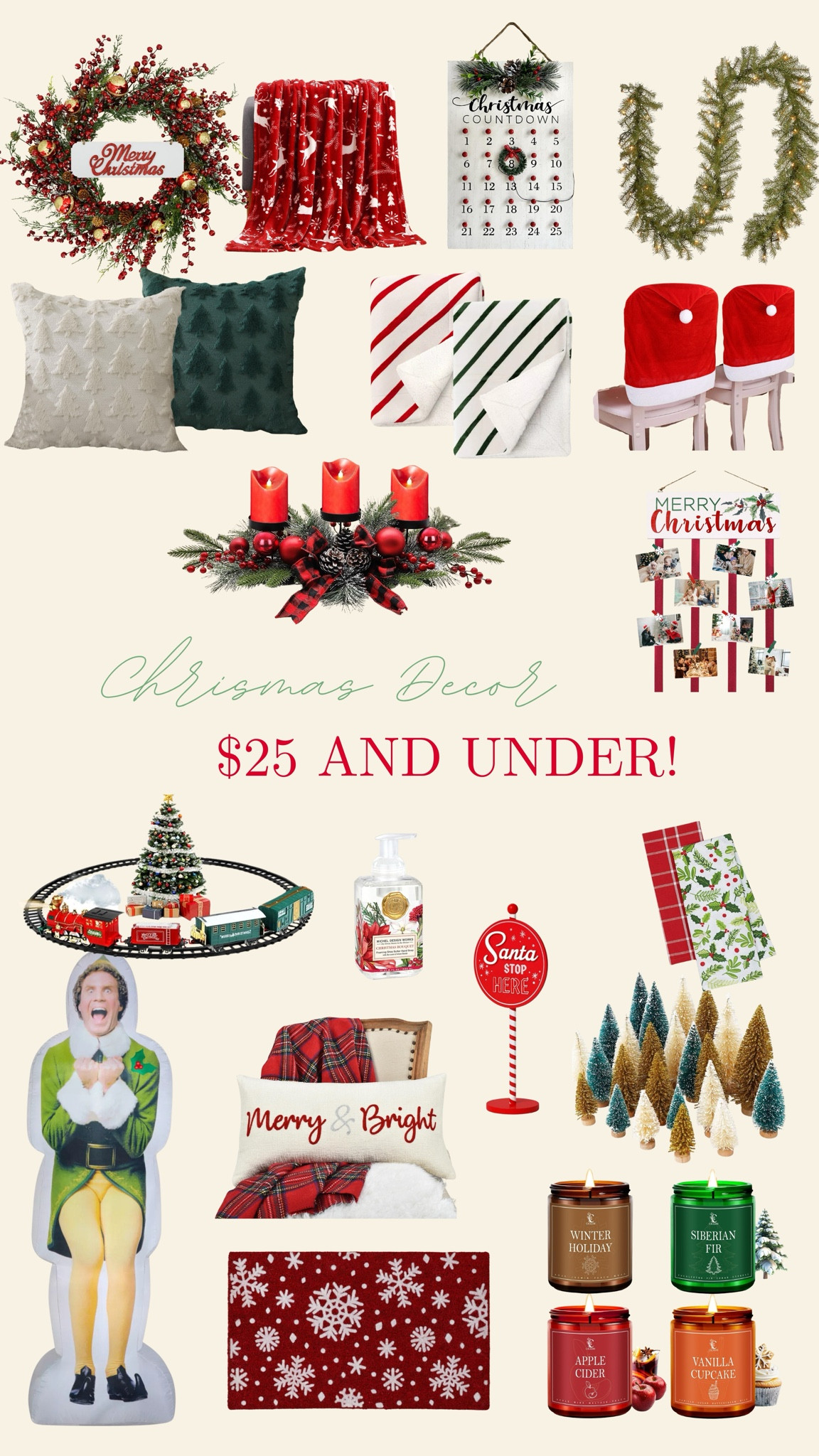 Super cute & festive Christmas decor for only $25 AND UNDER to make your home full of Christmas spirit! 🎄❤️🎅🏼

#LTKHome #LTKHoliday #LTKSeasonal