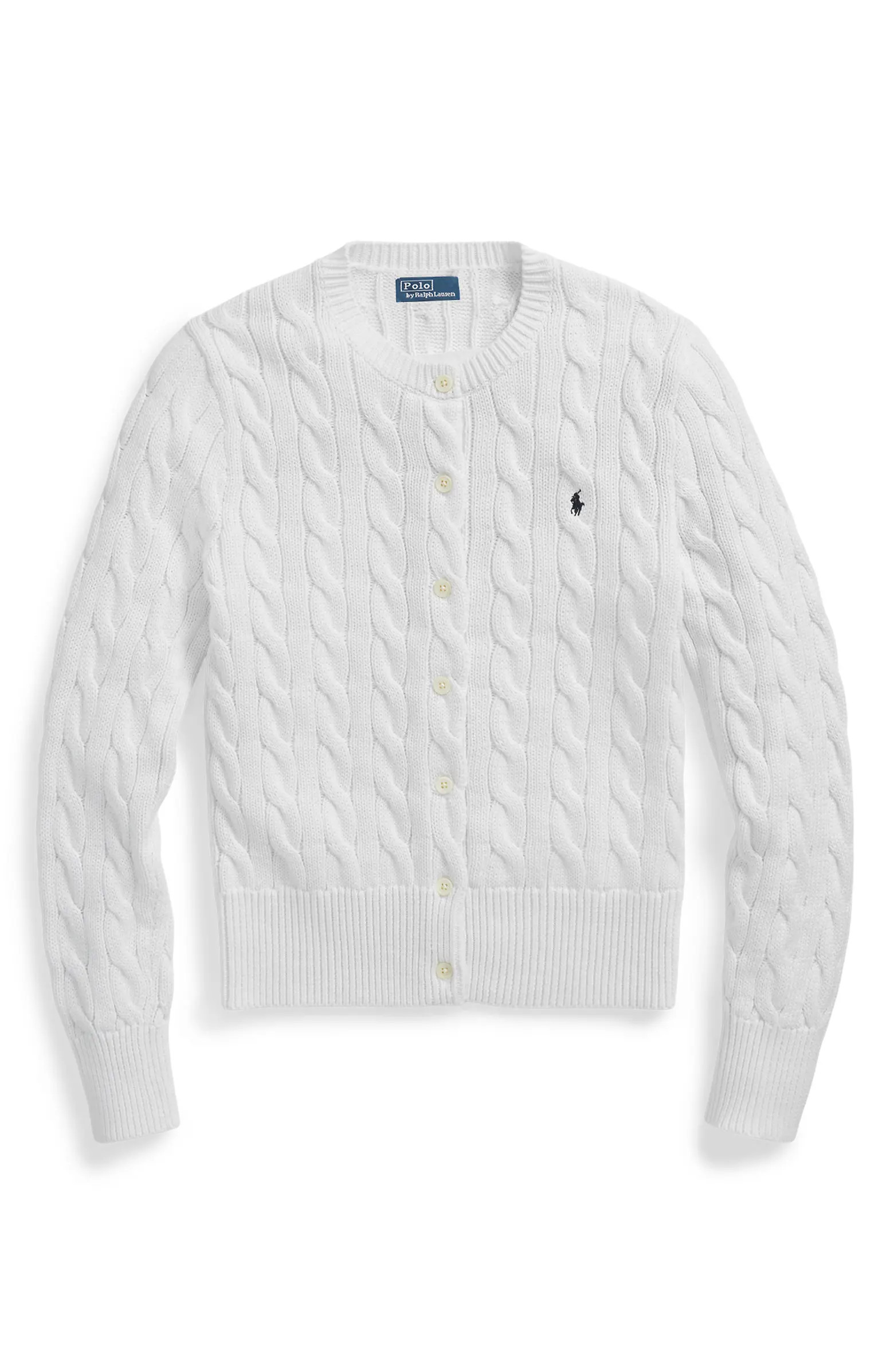 Polo Ralph Lauren Cable Cotton Crewneck Cardigan | Nordstrom | Nordstrom
