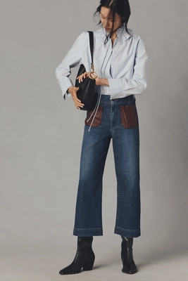 The Colette High-Rise Crop Wide-Leg Jeans by Maeve | Anthropologie (US)