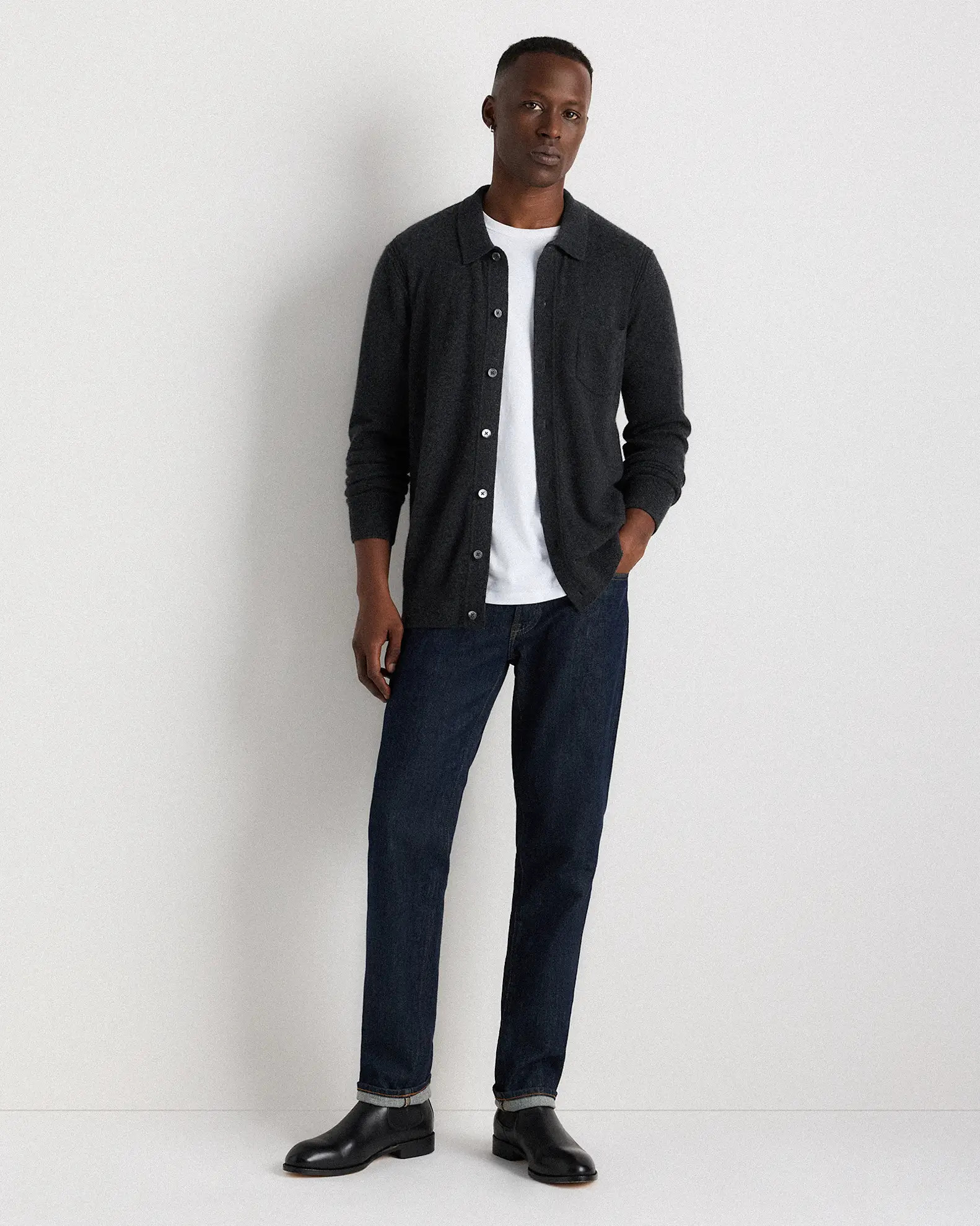 Men's Essential Leather Dress Chelsea Boot in Black | Quince