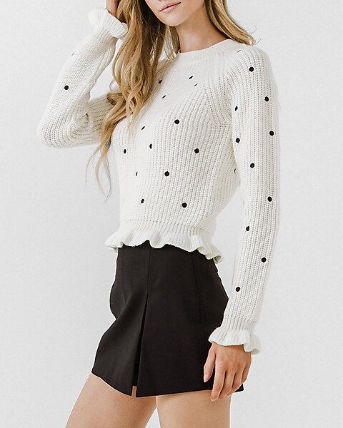 English Factory Polka Dot Embroidery Sweater | Express