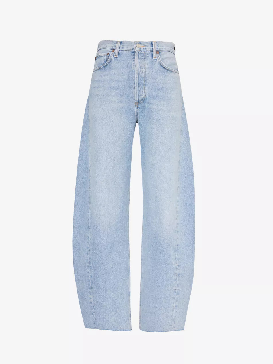 Luna faded-wash high-rise recycled-denim jeans | Selfridges