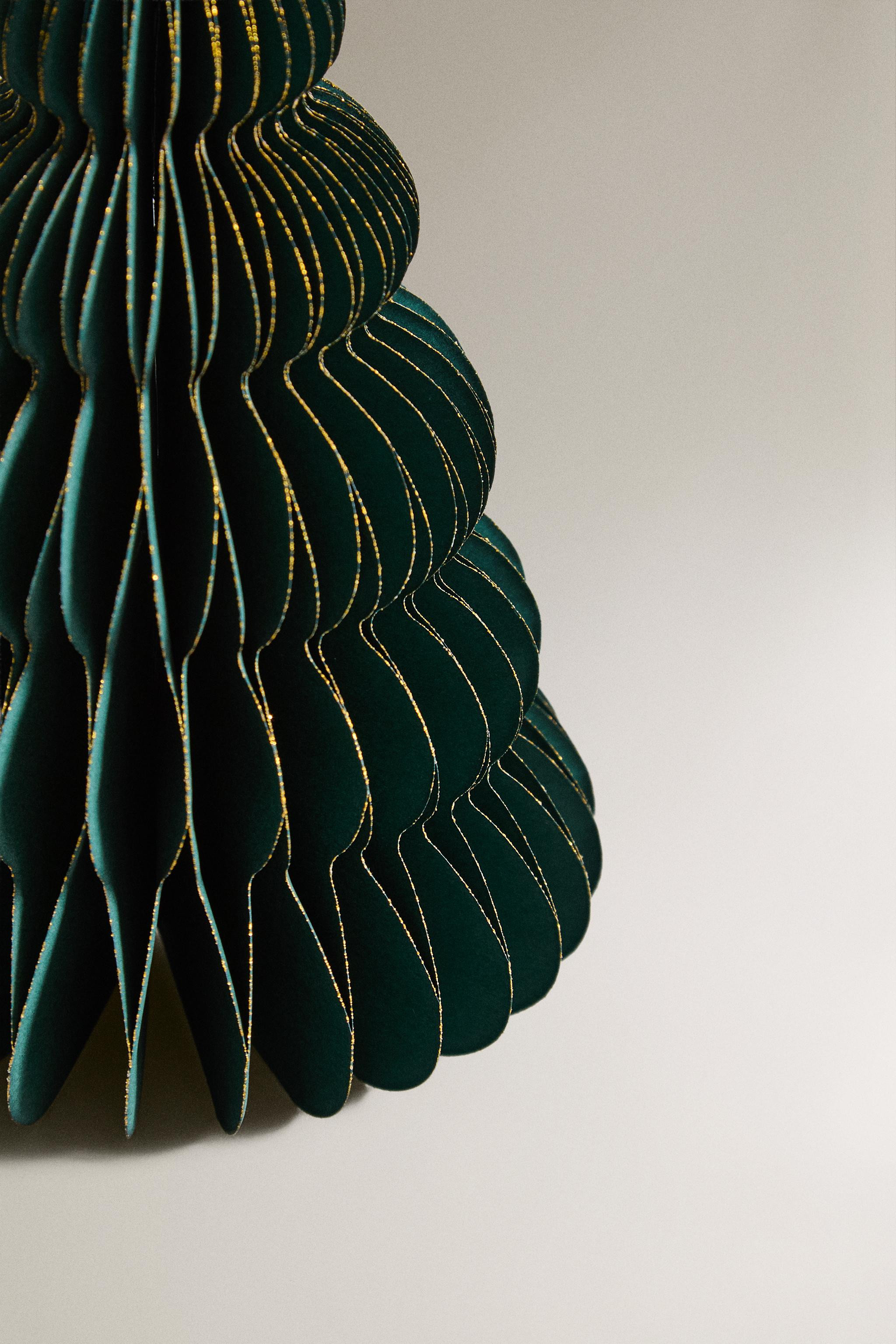 SET OF DECORATIVE CHRISTMAS TREE PAPER ORNAMENTS (SET OF 2) | Zara US