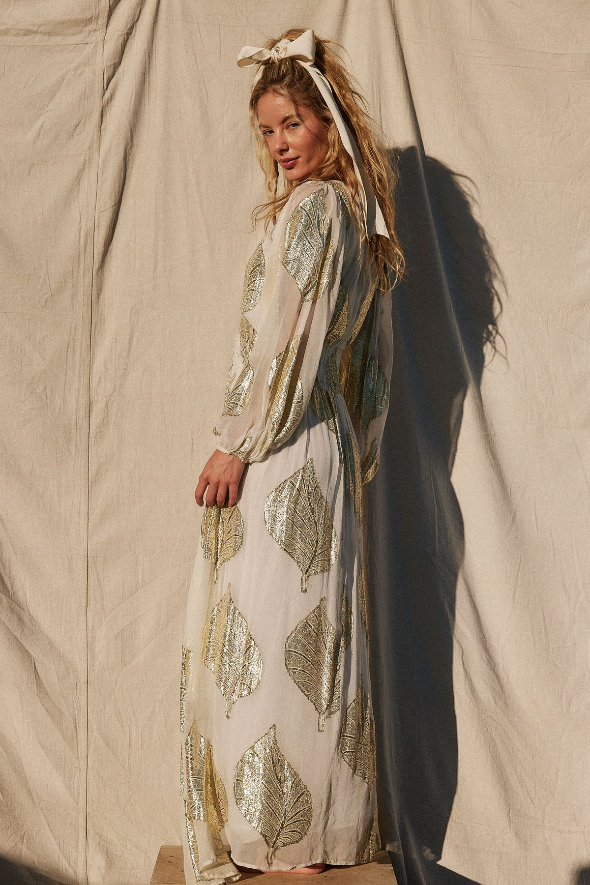 Gold Leaf Lapis Maxi Dress | Jen's Pirate Booty