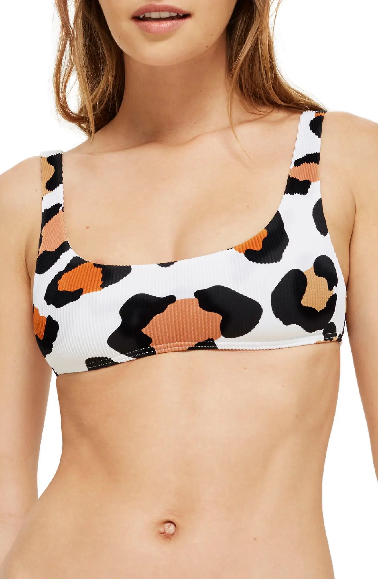 Leopard Ribbed Crop Bikini | Nordstrom