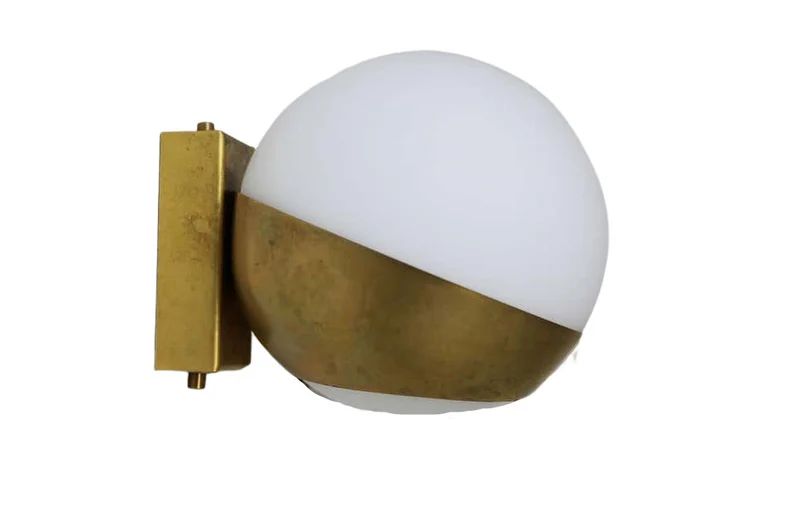 1 Light globe Wall Mid Century Raw Brass Sputnik chandelier light Fixture | Etsy (US)