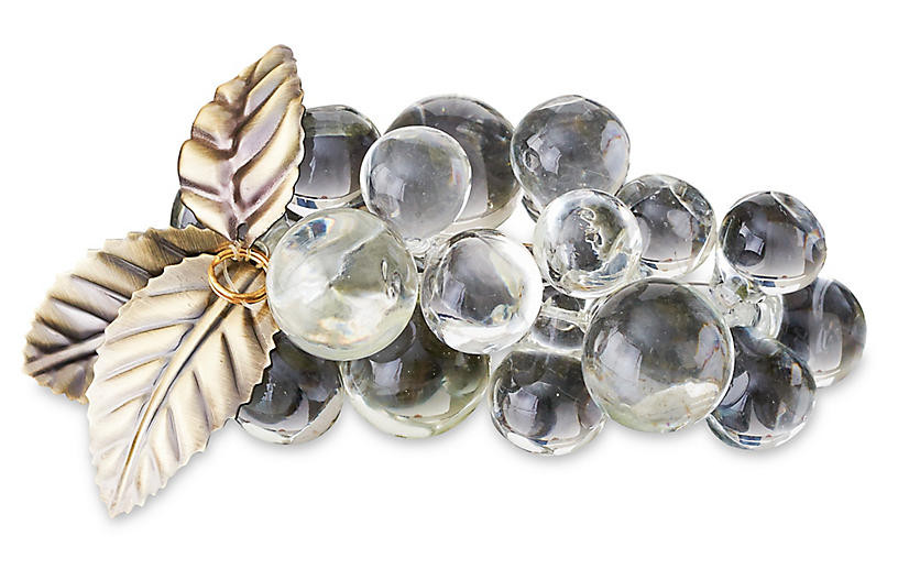 5" Grape Cluster Accent, Clear/Brass | One Kings Lane