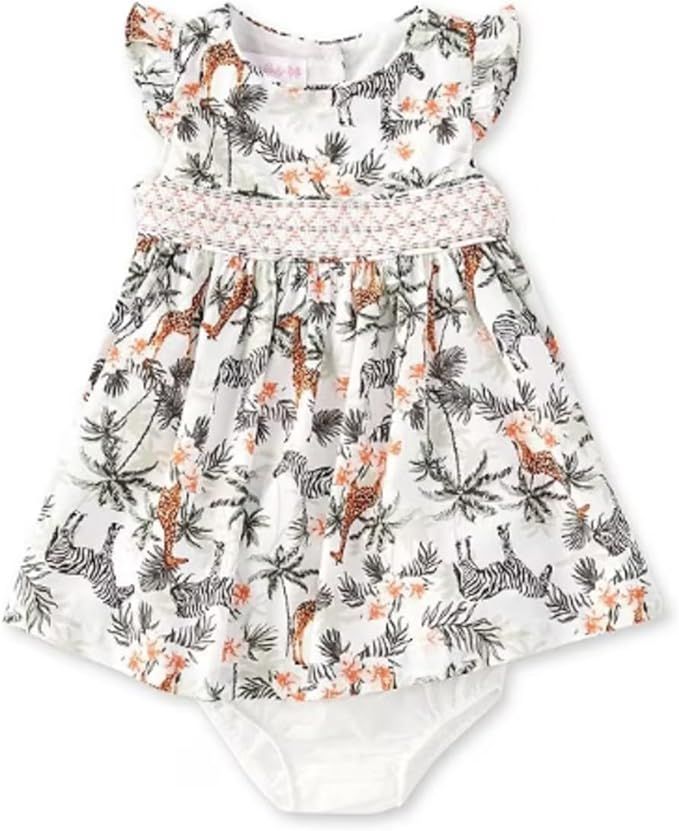 Bonnie Jean Baby Girls Smocked Jungle Dress | Amazon (US)