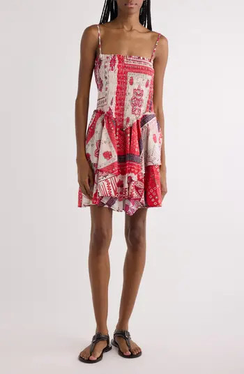 Anka Paisley Print Smocked Cotton Sundress | Nordstrom Rack