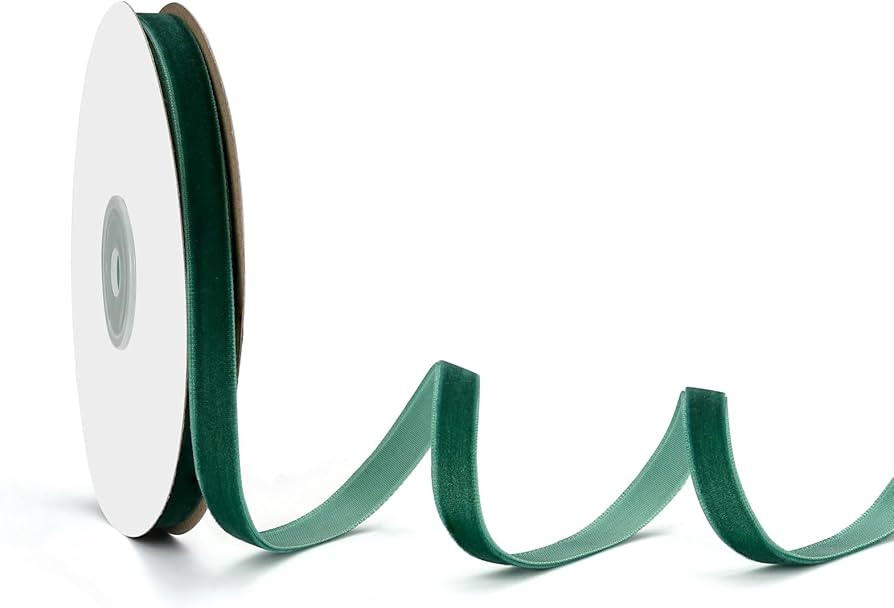 Green Velvet Ribbon Decorations for St Patrick's Day, Vintage Spruce Green Velvet Ribbons for Chr... | Amazon (US)