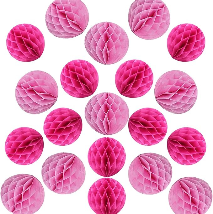YLY's love 20pcs 4inch 6inch Pom Poms Tissue Paper Honeycomb Balls Flower Ball Wall Decor Pom Pom... | Amazon (US)