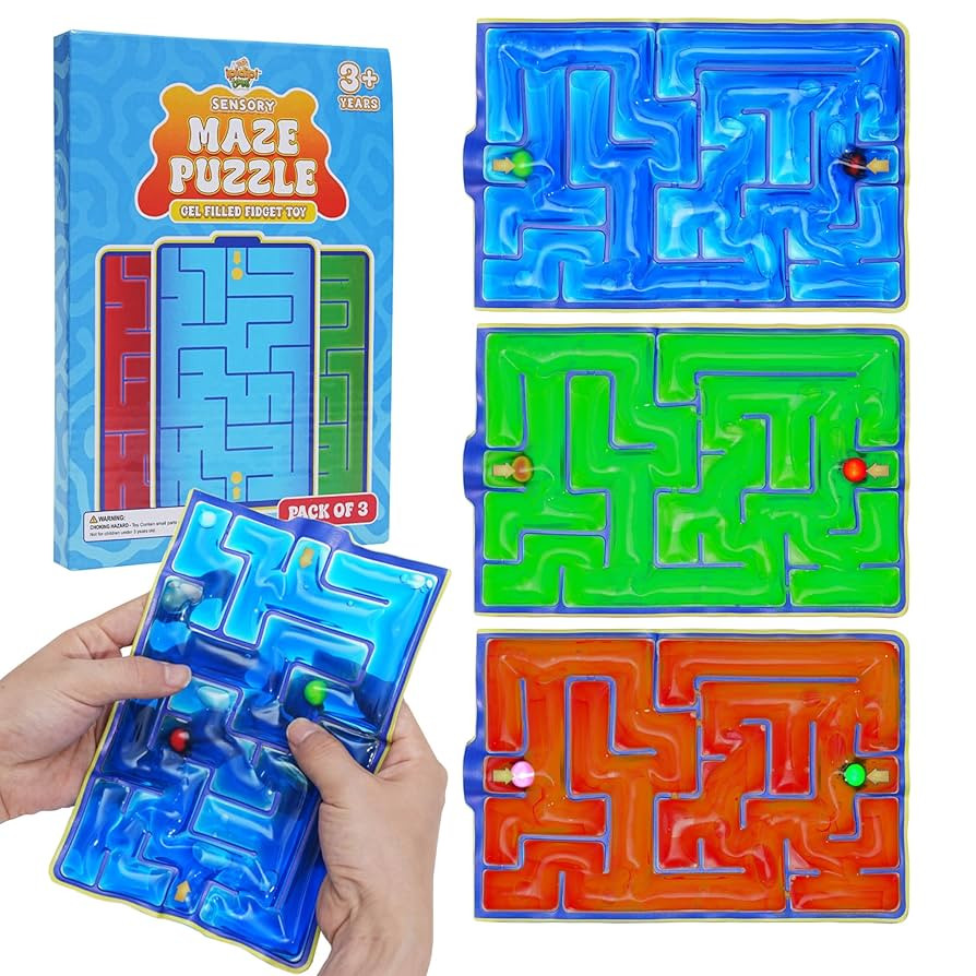 IPIDIPI TOYS Gel-Filled Maze Puzzle – Quiet Sensory Squishy Fidget Toy for All Ages, Tactile Ge... | Amazon (US)