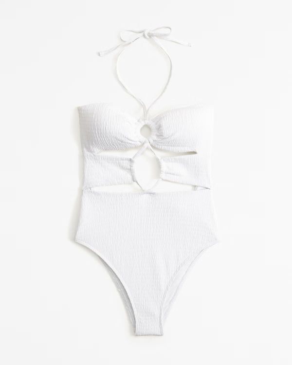 Women's Halter O-Ring One-Piece Swimsuit | Women's The A&F Wedding Shop | Abercrombie.com | Abercrombie & Fitch (US)