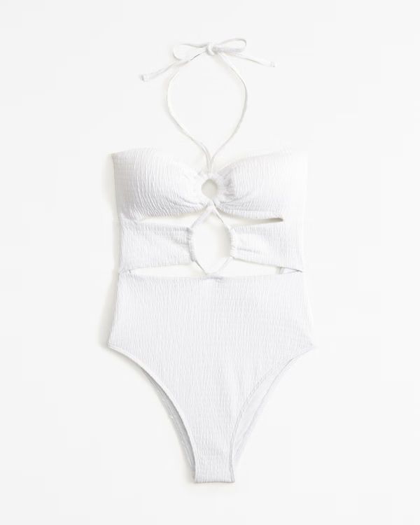 Halter O-Ring One-Piece Swimsuit | Abercrombie & Fitch (US)