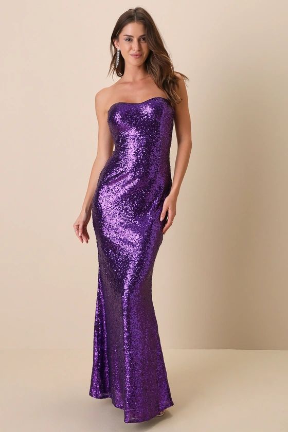 Astonishing Shine Purple Sequin Maxi Dress Mardi Gras Gown Mardi Gras Dress Mardi Gras Outfit | Lulus (US)