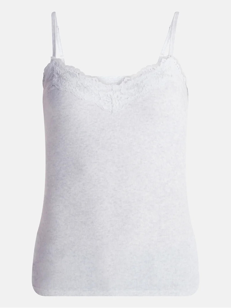 No Boundaries Sequin Lace Trim Cami Top, Women's XXS-XXL | Walmart (US)