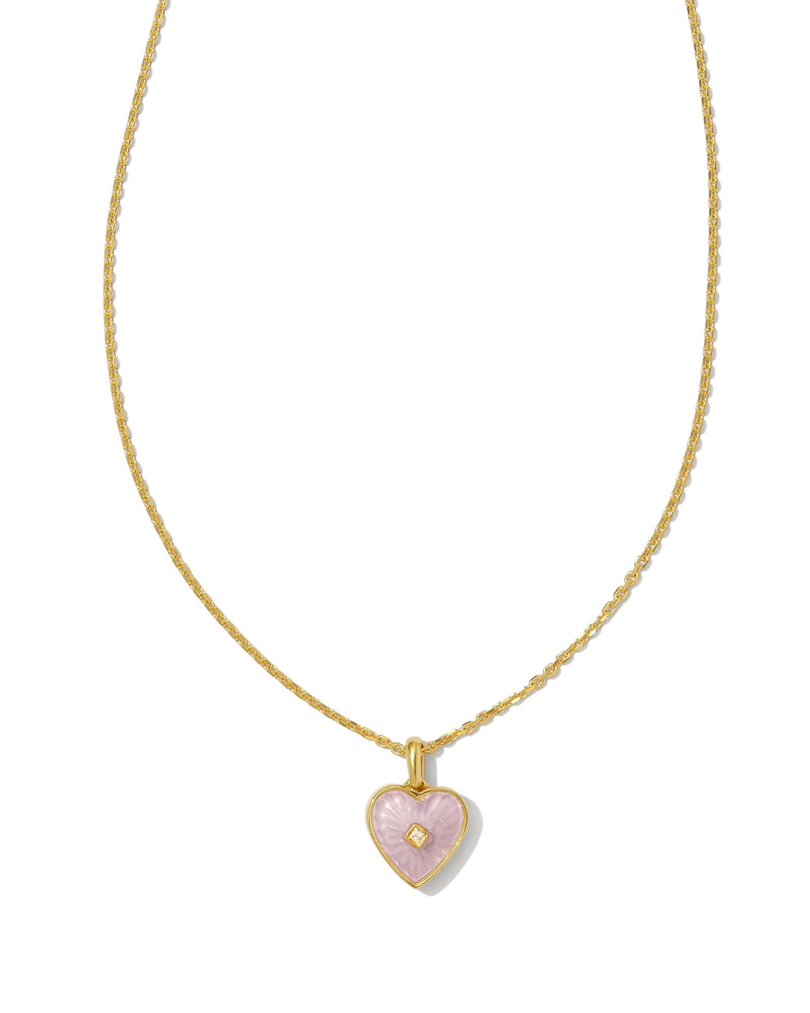 Adalynn 18k Gold Vermeil Heart Pendant Necklace in Phosphosiderite | Kendra Scott