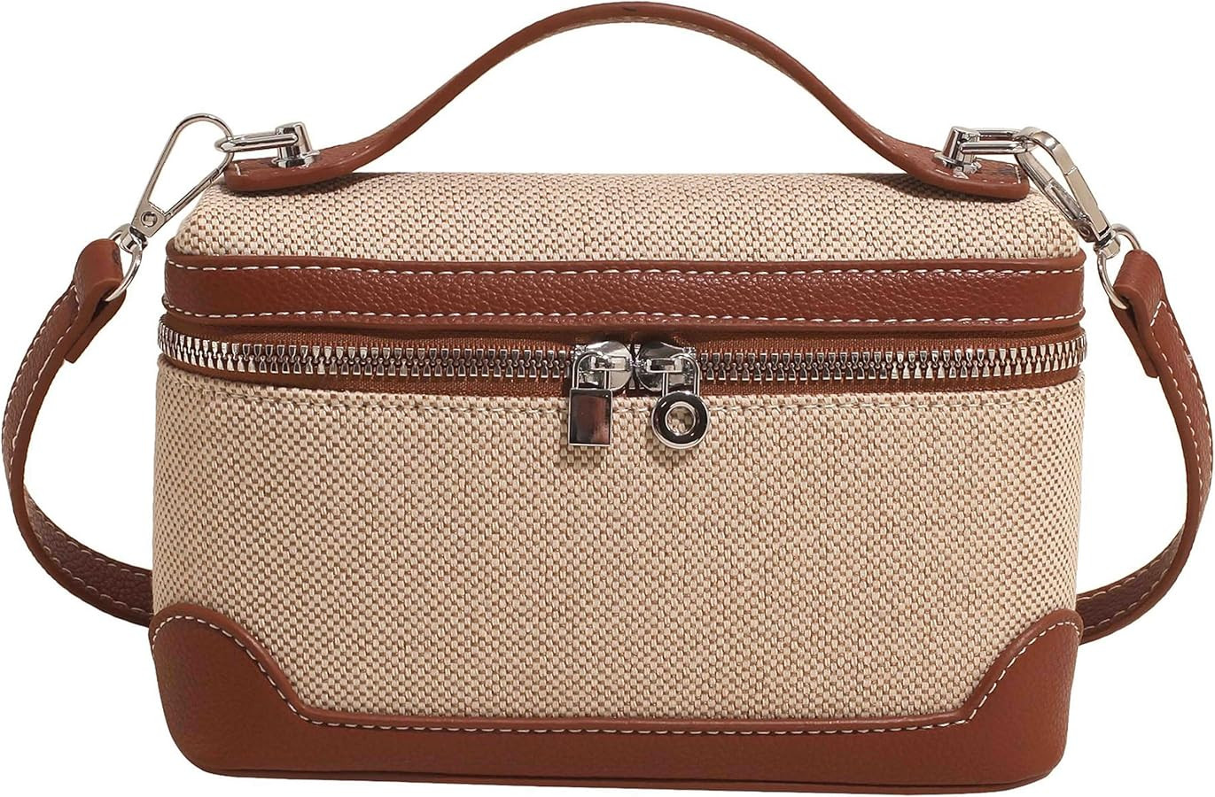 Women's Crossbody Bag Square Box Bags Cute Satchels Mini PU Leather Top-Handle Vanity Purse | Amazon (CA)