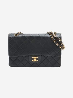 Chanel - Black vintage 1986 medium lambskin Classic Double Flap bag | eBay UK