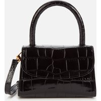 BY FAR Women's Mini Croco Top Handle Bag - Black | Coggles (Global)