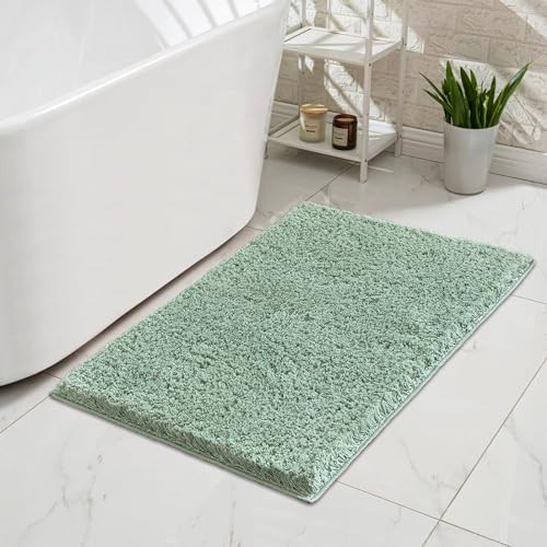 CozeCube Sage Green Bathroom Rug 47" x 24", Bath mats for Bathroom Non Slip, Ultra Soft Bath Rugs for Bathroom Washable, Plush Microfiber Area Rugs for Bedroom, Bathroom Runner Rug | Amazon (US)