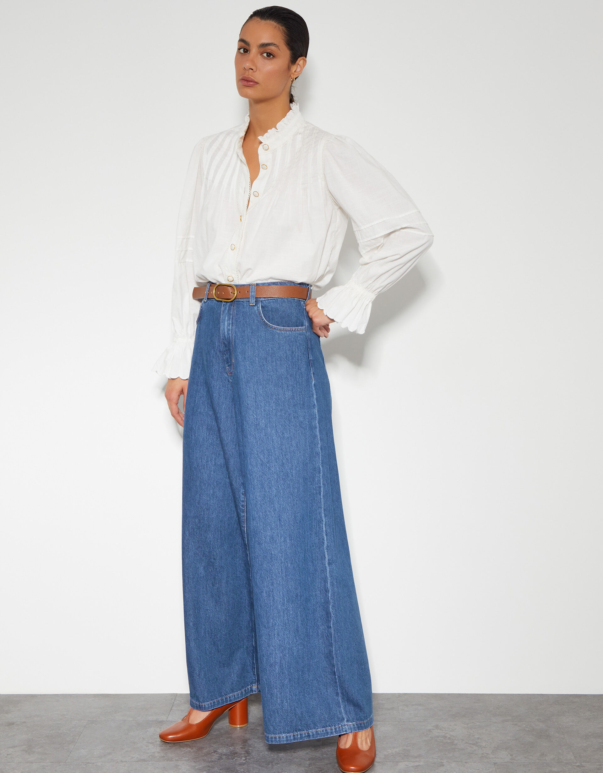 Beth Extra Wide Leg Jeans Blue | Monsoon (UK)