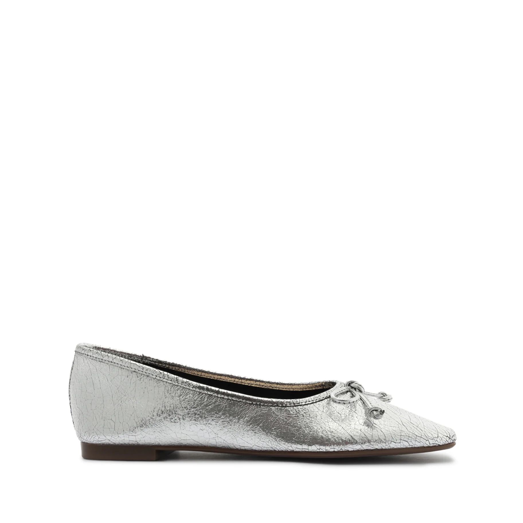 Arissa Ballet Flat with Bow Tie Detail in Metallic | Schutz Shoes | Schutz Shoes (US)