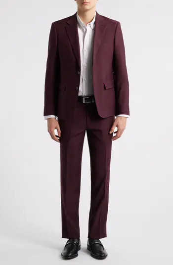 Matteo Slim Fit Burgundy Wool Suit | Nordstrom