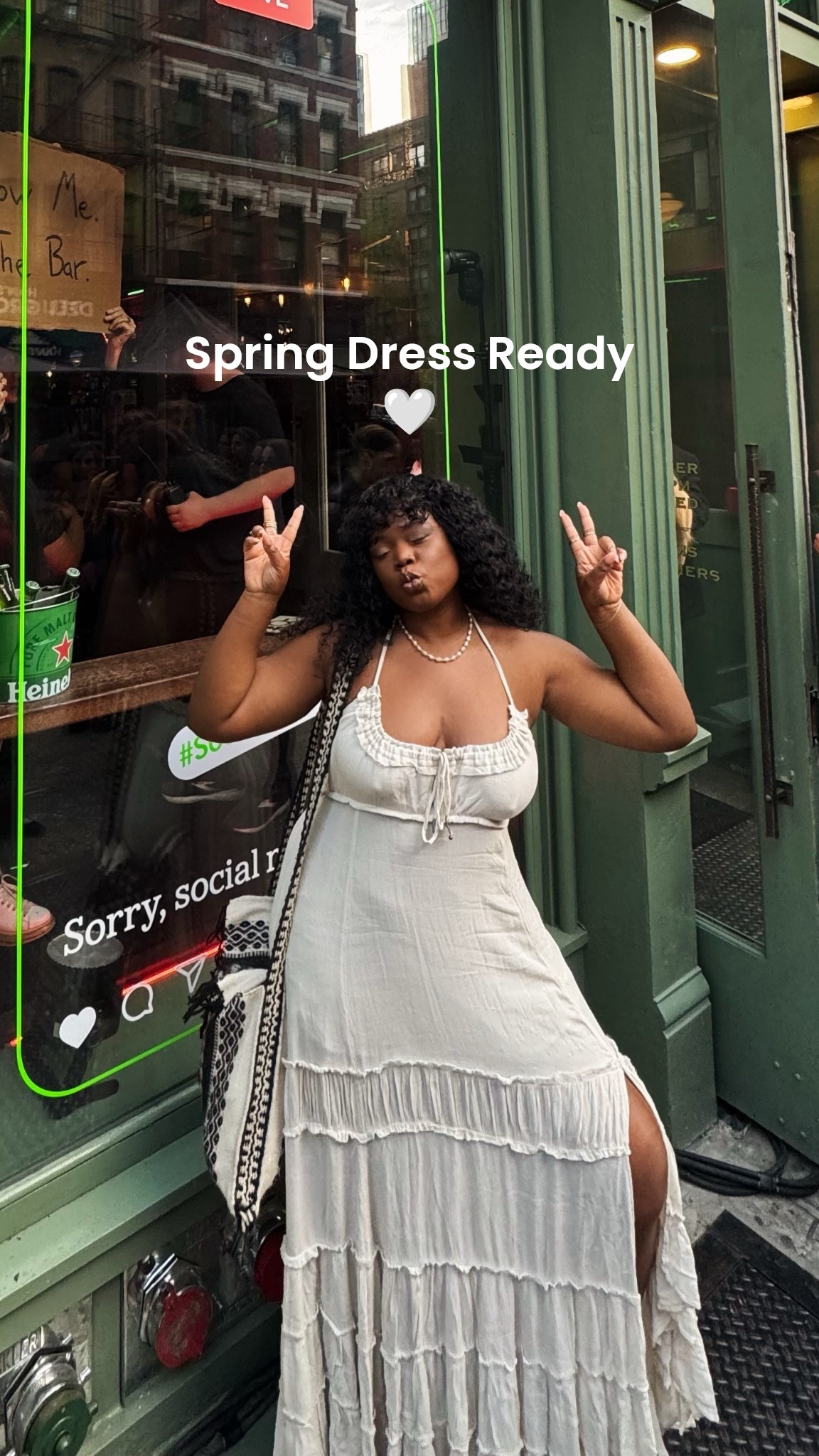 A spring night out in such a cute and comfortable dress 🤍  #OOTD #SpringDress #CreamDress 
#LTKFindsUnder100 #LTKSeasonal #LTKMidsize

#LTKxMadewell #LTKSeasonal #LTKMidsize
