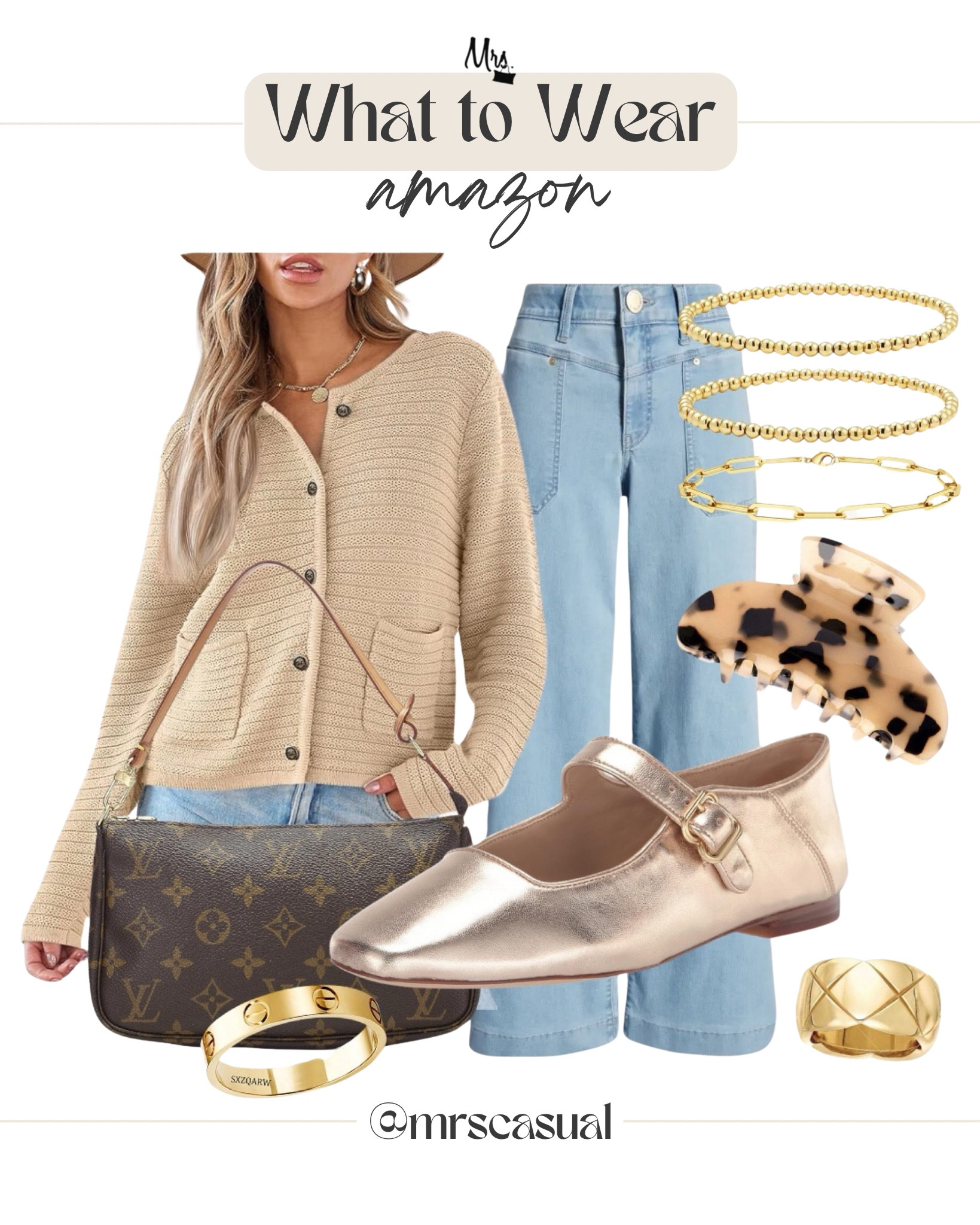 Amazon lady cardigan outfit idea ❤️ gold Mary Jane flats 

#LTKStyleTip #LTKxPrimeDay #LTKFindsUnder50