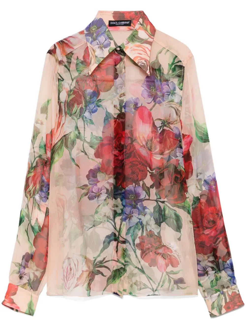 Camellia-print shirt | Farfetch Global