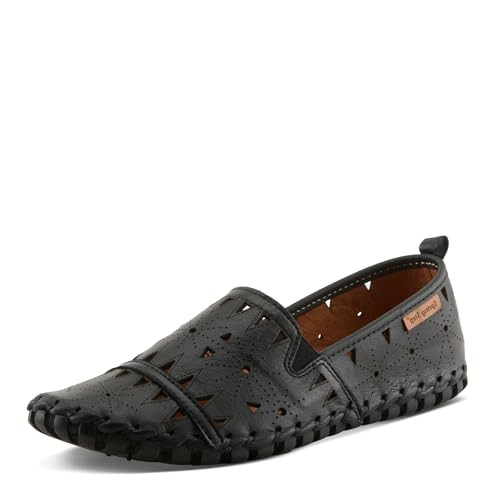 Spring Step Women's Leather Fusaro Loafer Shoe | Comfortable Slip-On Shoes with Rubber Outsole | Ladies Casual Walking Driving Loafers for Work | Black EU 41 / US 9.5-10 | Amazon (US)