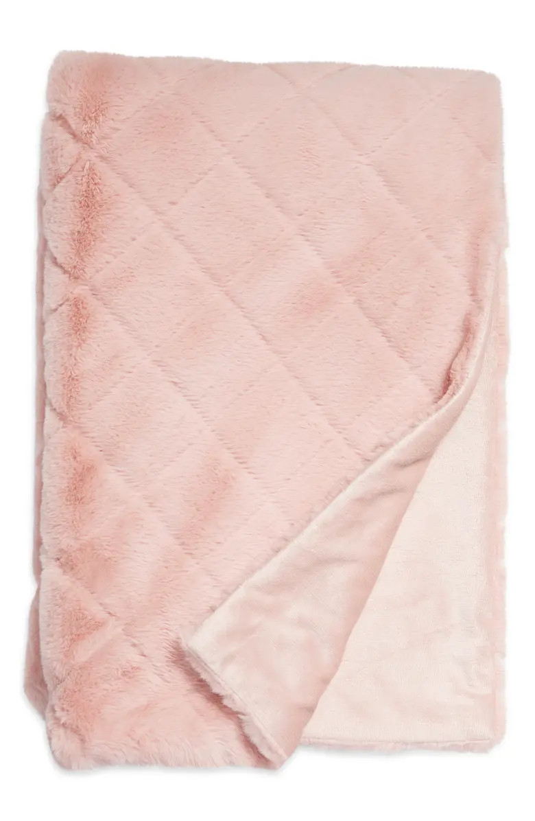 Diamond Jacquard Faux Fur Throw | Nordstrom