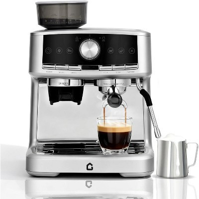 20 Bar Steel Espresso Machine with Grinder, 1.5L Removable Water Tank, Milk Frother Steam Wand for Latte/Cappuccino - Home/Office Use | Target