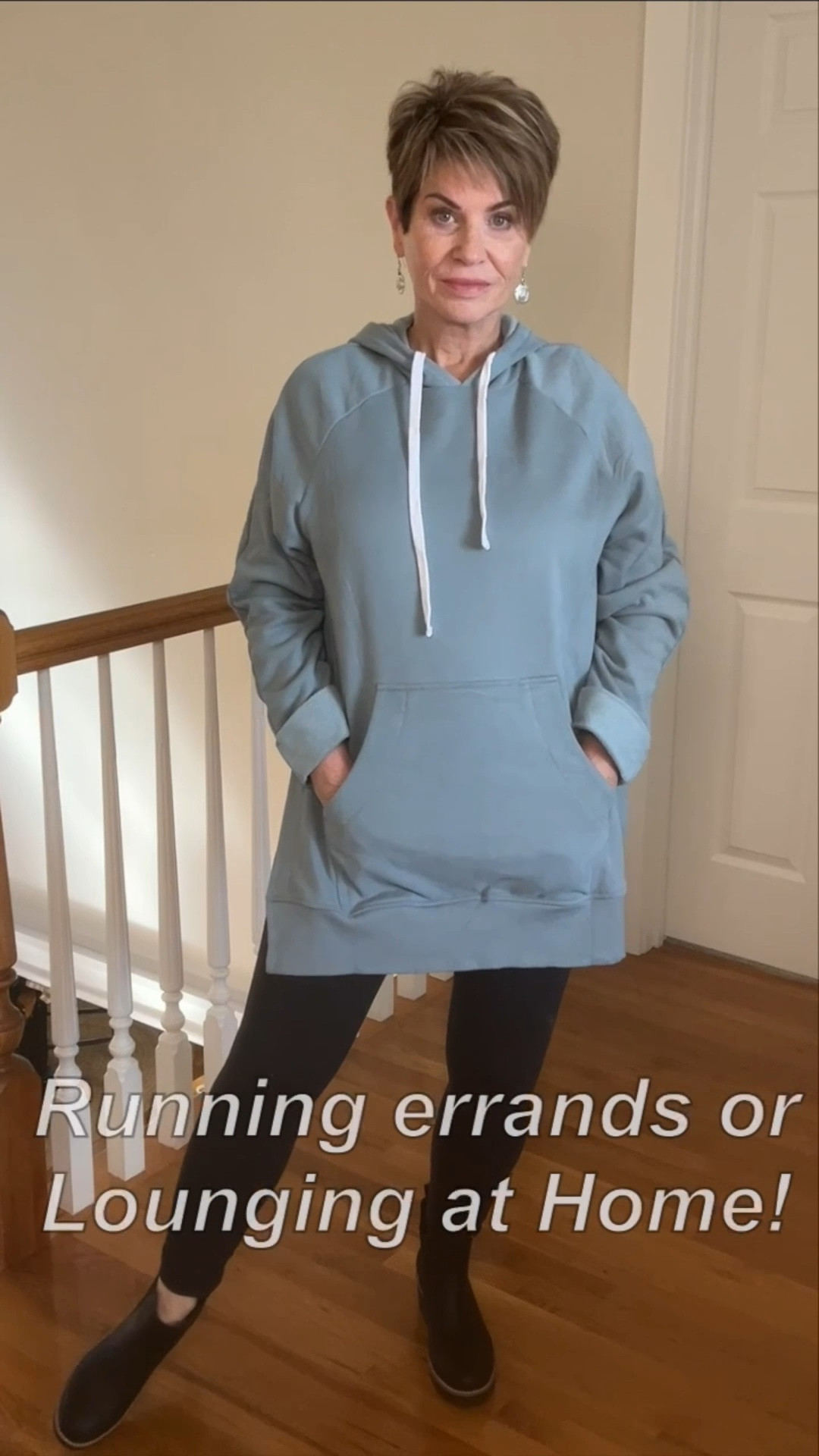 Cozy girl season 🩶 This oversized hoodie is a fall must-have — soft inside, relaxed fit, pockets, and side slits so it lays perfectly over leggings. I’m wearing a Medium with plenty of room. For reference, I’m 5’5” and 154 lbs.

I grabbed it in Light Grey + Sky Blue because when it’s this good… you get more than one 😏 Perfect for errands, fire pit nights, or lounging at home.
The boots i have on are from last year. I linked some that are most like them .

#LTKOver40 #LTKMidsize #LTKActive