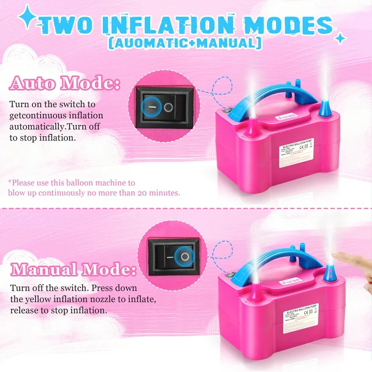 Electric Balloon Pump, Dual Nozzle Balloon Inflator Pump, 600W 110V Portable Air Balloon Pump for... | Walmart (US)