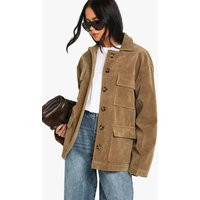 Womens Suede Oversized Jacket - Beige - S | boohoo (US & Canada)