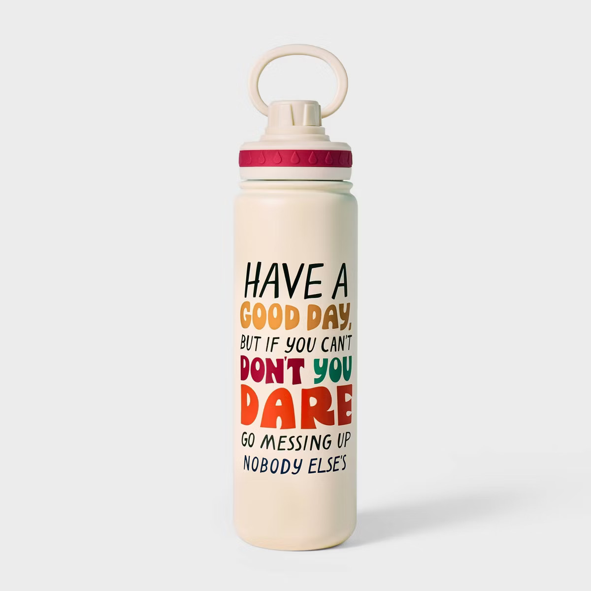 23.66oz Have A Good Day Stainless Steel Double Wall Water Bottle Cream - Tabitha Brown for Target | Target