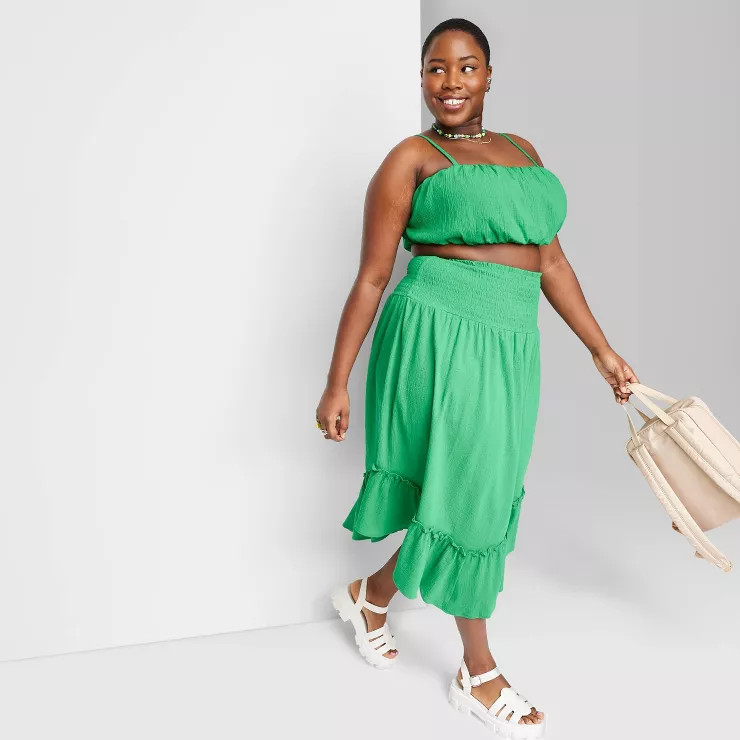 Women's Woven Handkerchief Hem Midi Skirt - Wild Fable™ | Target