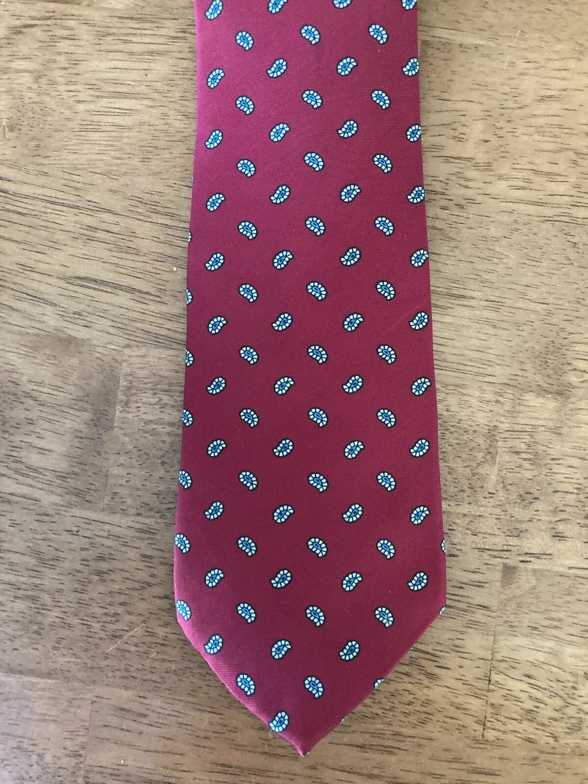 Byerly Court Men's Necktie Tie Silk Made in USA Red Paisley | eBay US