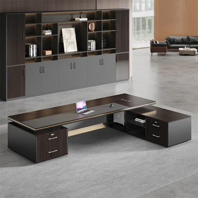 78.74"Premium two-tone Desktop L-shaped executive desk | Wayfair North America
