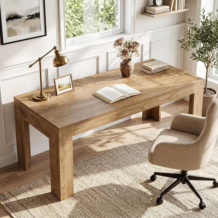 Tribesigns 63-Inch Office Desk, Modern Executive Desk with Large Tabletop, Wooden Computer Desk, ... | Amazon (US)